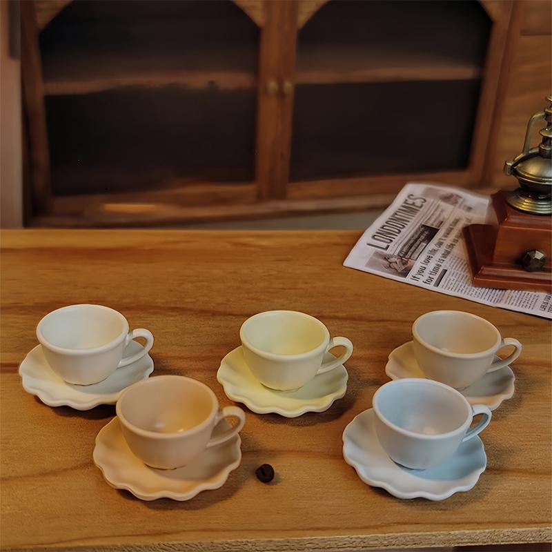 2Pcs Mini Cup Drinks Model Toys Miniature Dollhouse Dessert Latte Coffee Mug Dish Set Doll Accessories Kids Gift
