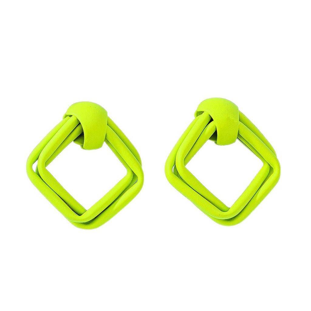 European And American Fashionable And Individual Earrings For Women, Creative And Geometric Square Lacquered Earrings.