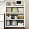 4-Tier Movable Kitchen Storage Rack with Microwave Shelf