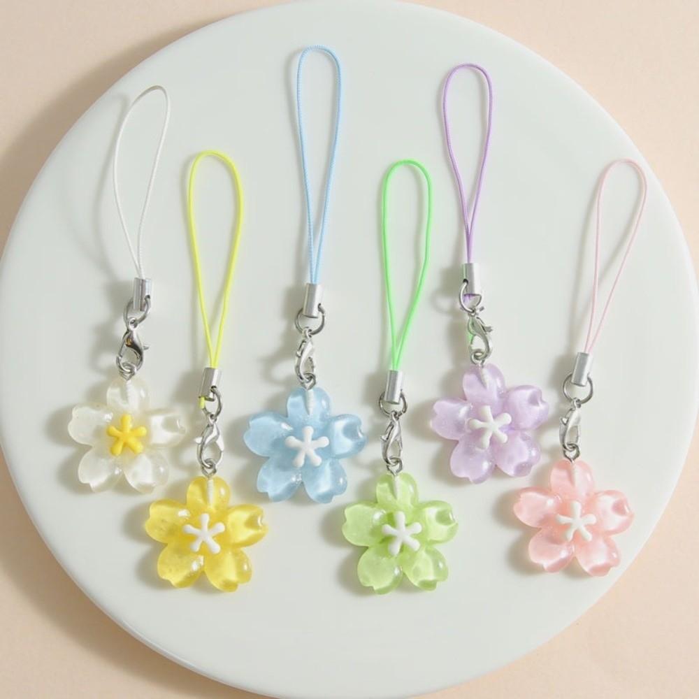Solid Color Transparent Bag Phone Chains Fresh Kawaii Pendent Accessory Spring Summer