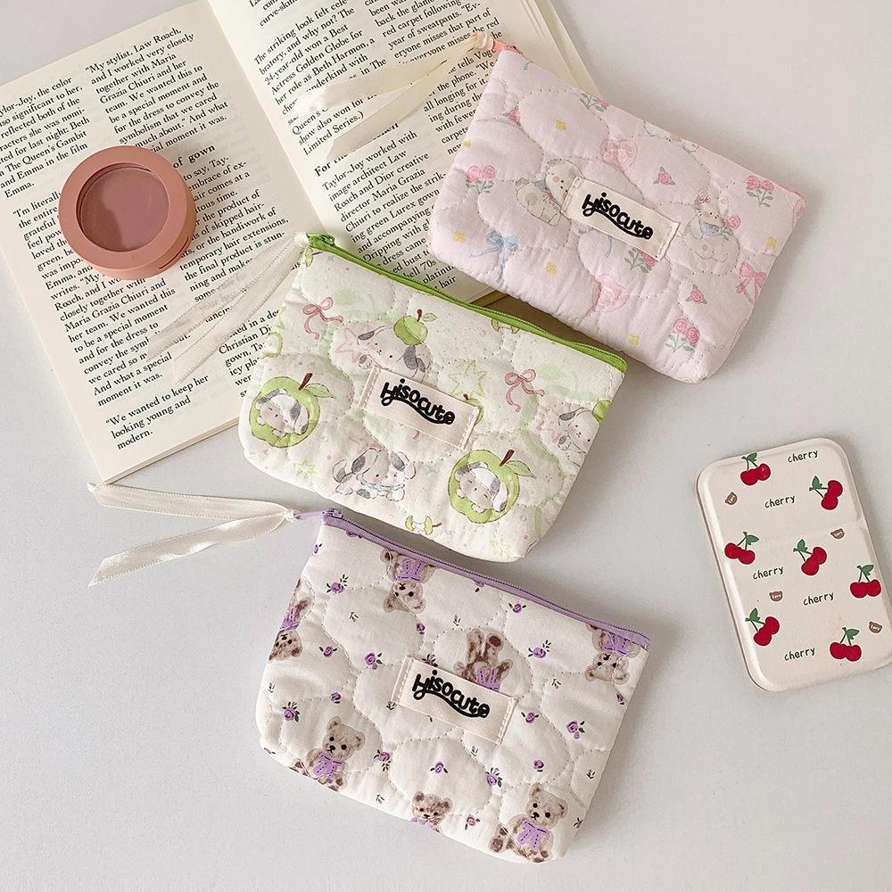 Bowknot Bow Stationery Bag Sweet Lace Bow Pencil Pouch Korean Style Pencil Case  Stationery Holder
