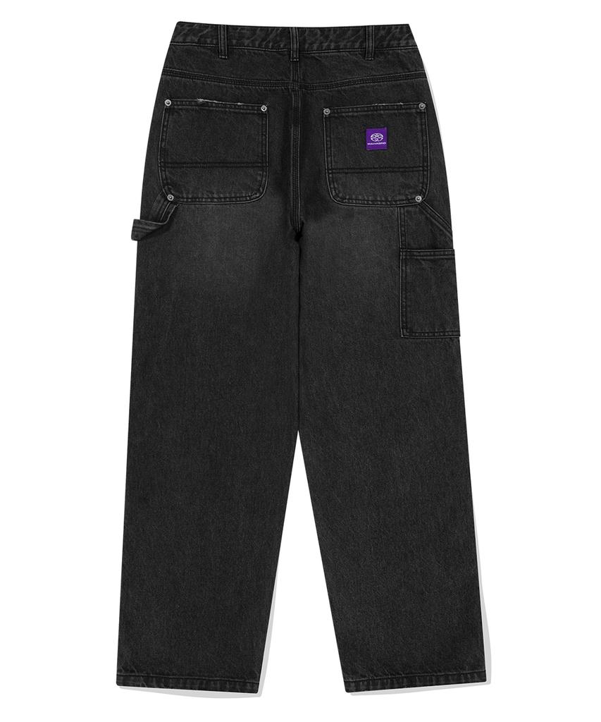 MAHAGRID Double Knee Denim Pant Black(Mg2Efmd112A)