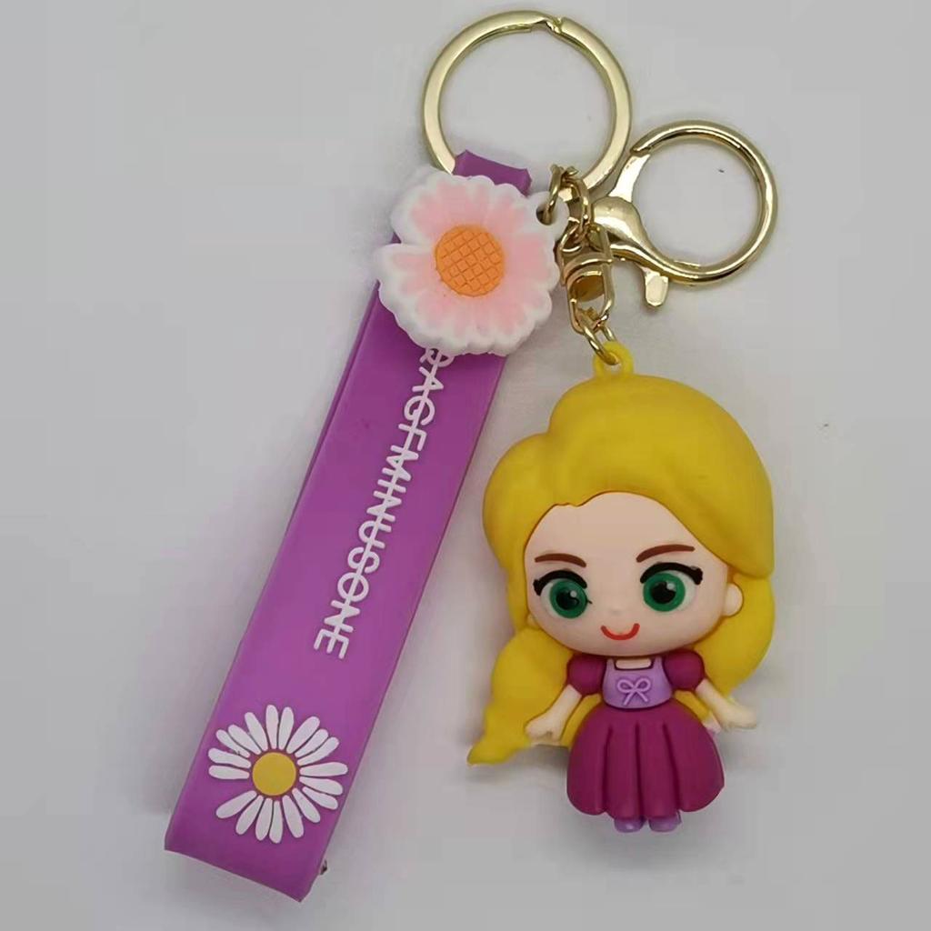 Creative Anime Cartoon Snow White Mermaid Doll Keychain Women's Bag Car Keychain Kawaii Cute Personalized Gifts Y2k Fashion