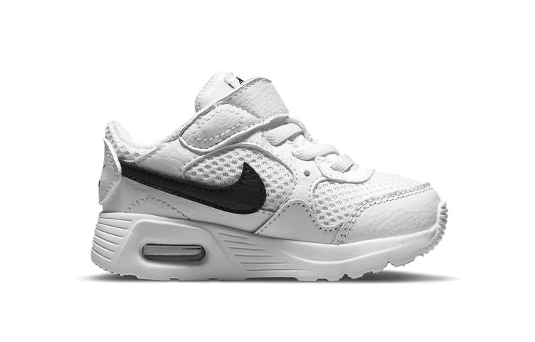 Nike Air Max SC Abrasion Resistant Lightweight Cushioning Low Top Running Shoes White Black Infant And Toddler CZ5361-102