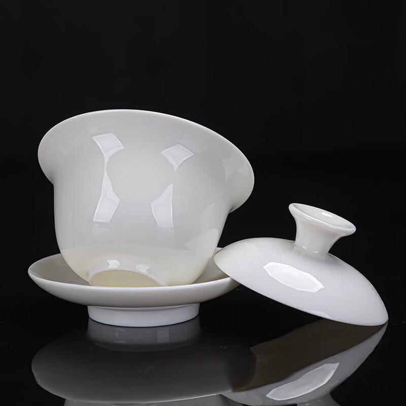 Mutton Fat Jade Dehua White Porcelain Gongfu Tea Set