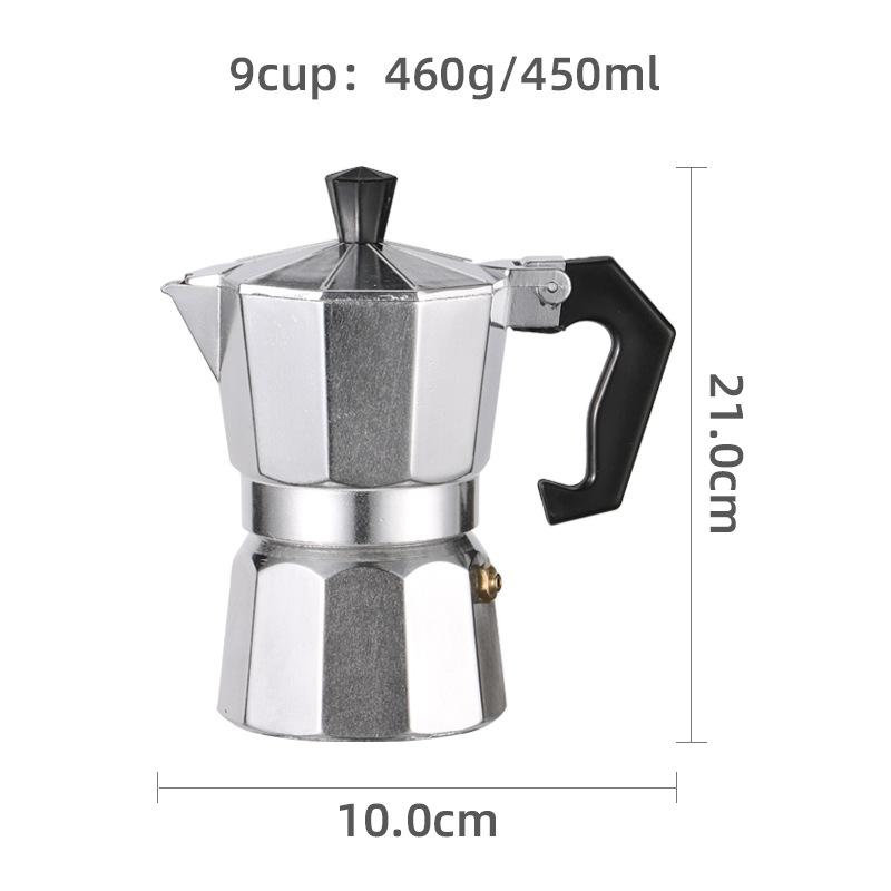Aluminum Mocha Pot for Household Kitchen Espresso Machine Octagonal Mocha Pot