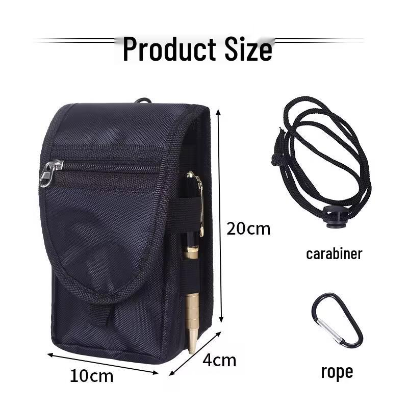 Bolsa de Cintura Masculina para Celular de 6,3" com Tampa Flip - Bolsa de Cinto Casual para Meia-Idade e Idosos