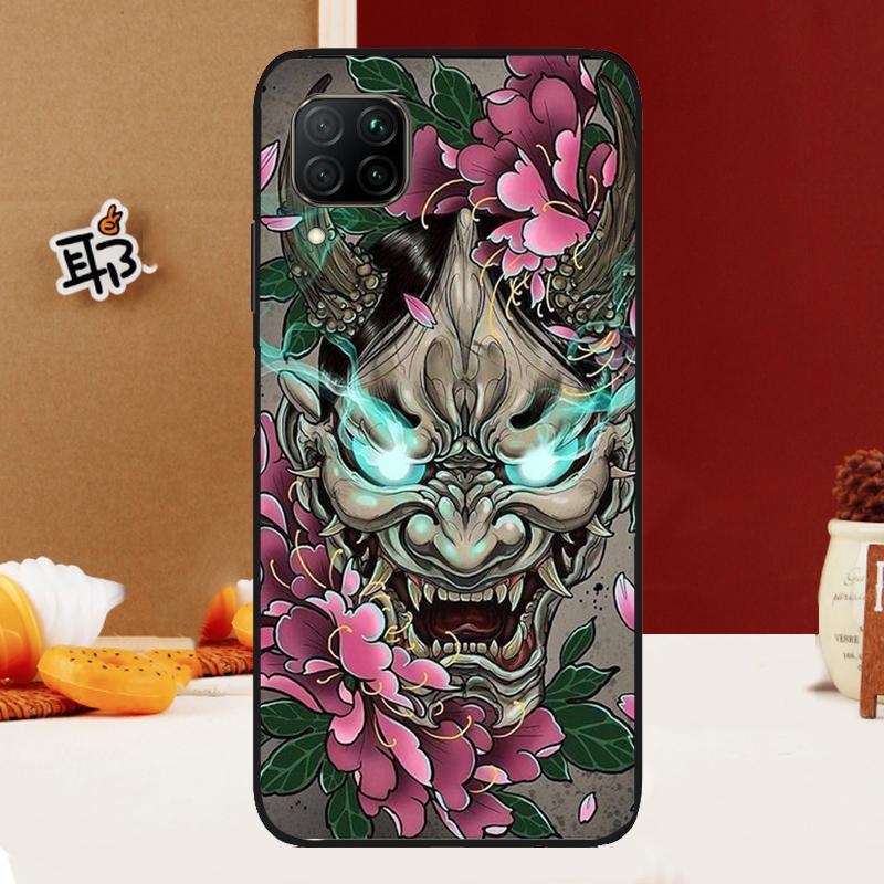 Japanese Oni Hannya Demon Mask For Huawei Nova 10 9 SE 3i 7i 8i 11i 12i Y60 Y61 Y70 Y72 Y73 Y90 Y91 P20 P30 P40 Lite Case