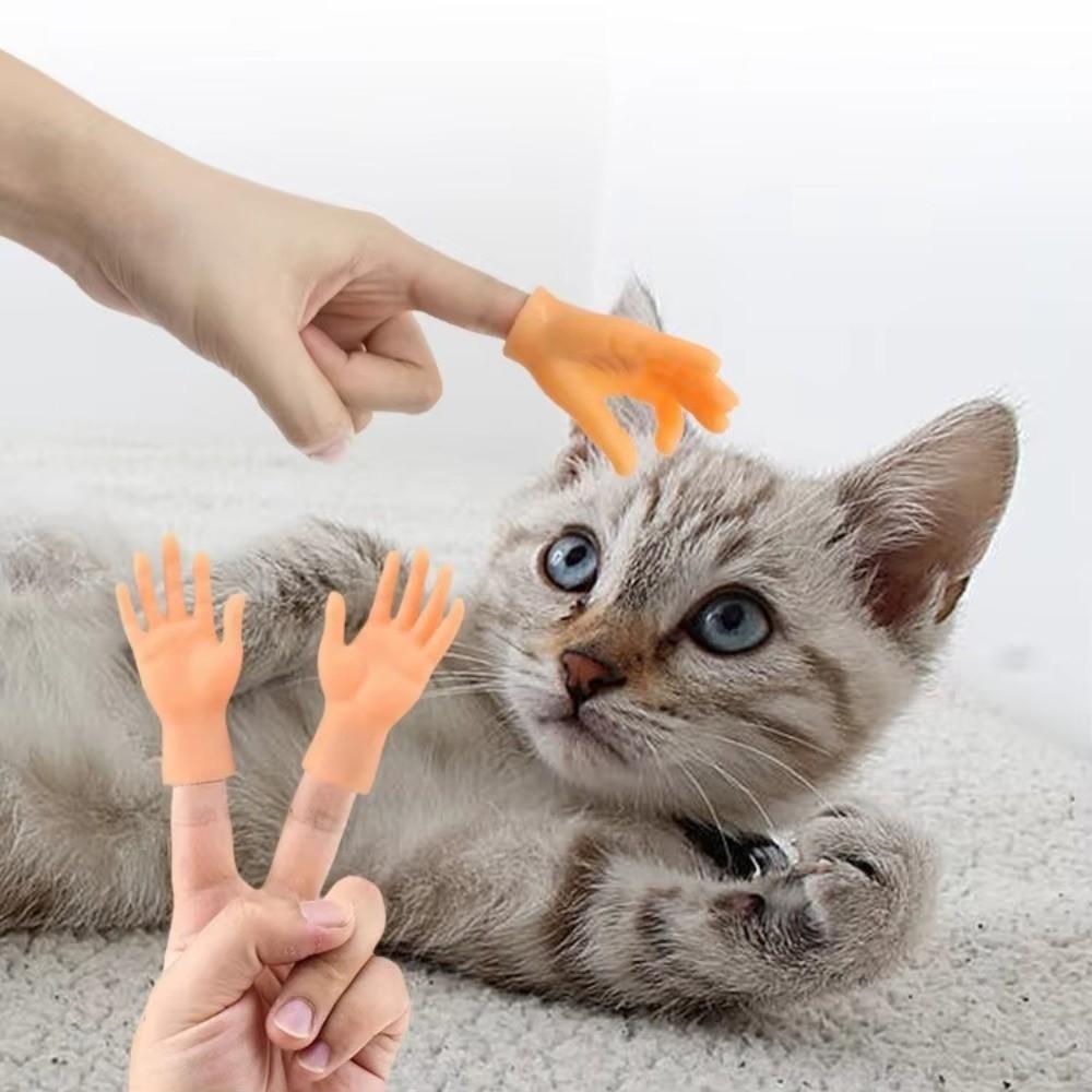 Teasing Design Finger Cat Toy Novelty Feature Mini Finger Puppet For Pet Lovers