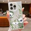Soft Fashion Fresh Flower Print Case For iPhone 16 Pro Max 15 Plus 14 Pro 13 12 11 TPU Transparent Slim Shockproof Silicone Clear Phone Cover