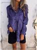 2026 European Spring Women's Casual Suede Lapel Shirt