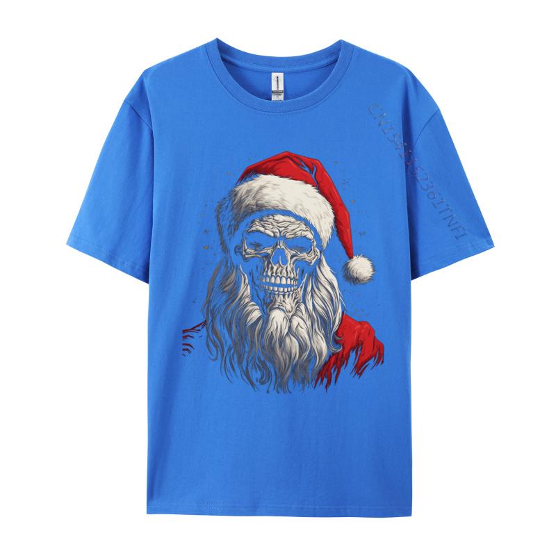 Christmas Skull Santa Claus Xmas Holiday Winter Season T Shirts Men's Harajuku T Shirt Cotton Oversized Tshirt Tee Top