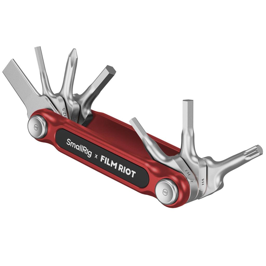 SmallRig x FILM RIOT Folding Tool Set with Screwdriver and Hex Multiple Adjustable Portable and Compact Design 4811 7-in-1 Wrench, Angles, (Red)