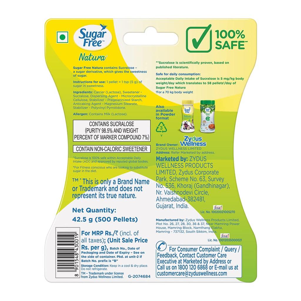 Sugar Free Natura Sweetener 500 Pellets Zero-Calorie Sugar Substitute For Beverages & Baking