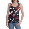 Womens Tank Top V Neck Basic Printed Casual Flowy Sleeveless Deep Side Cut Tops For Women