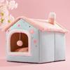 Cuccia Pieghevole per Gatti Casa per Cani Inverno Villa per Gatti Cuccia per Dormire Nido Caldo Rimovibile Tende Chiuse Grotta Divano Forniture per Animali Domestici