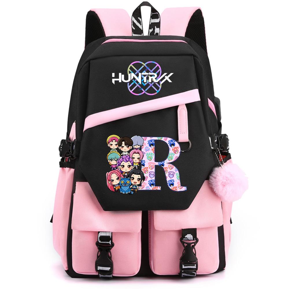 26 English Letter K-pop Demon Hunters Printed Large Capacity Backpack for Teenger Student Girl Boy Schoolbag Bookbag Women Waterproof Travel Bag
