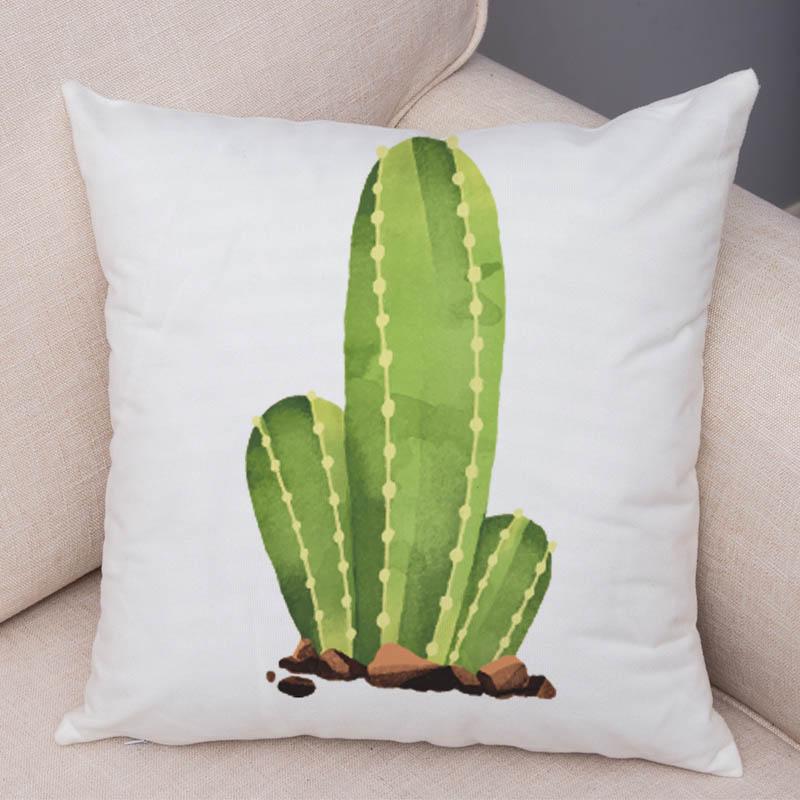 Sofa Zuhause Kissenbezug Aquarell Kaktus Dekorativer Druck Grüne Pflanze Kissen