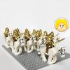 Medieval Roman Dynasty Commander Golden Warrior Spartan Solider Hawk Princess King Dragon Knight War Horse Figure Block Kids  Children Toy