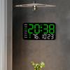 Digital Alarm Clock Bedside Alarm Clock Temperature/Date Display Boarderless Wall-mounted Clock Multifunctional for Home Office