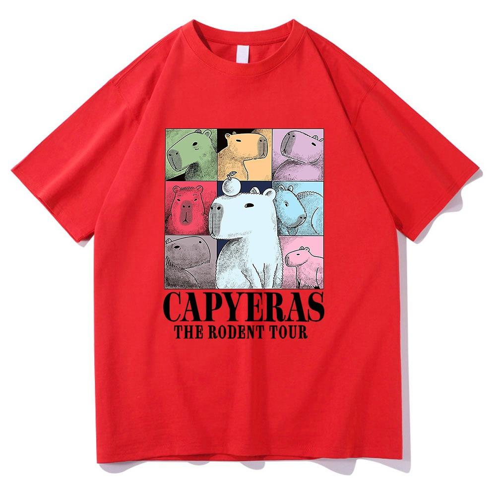 Capybara Color Concert Tour Tshirt Funny UnisexWomen Clothing Harajuku Tshirt Unisex Vintage Kawaii Tops Graphic T Shirts Summer