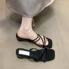 Thick heel with thin strap cool slippers women's outerwear with skirt sandals