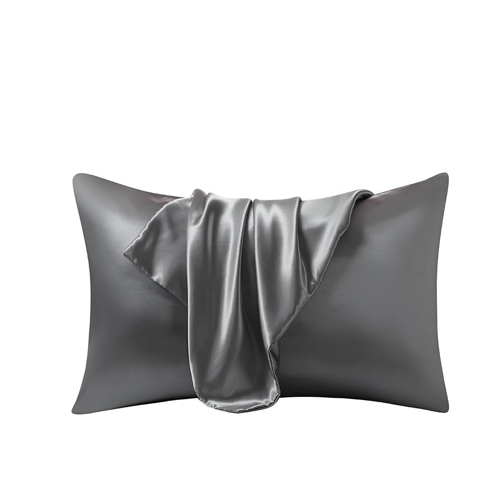 

Шелковая сатиновая наволочка с цифровой печатью и вышитым логотипом 51x76 cm серый