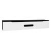 Black-White TV Cabinet, 180 cm Long, High-Gloss Surface, with 16-Color LED Lighting, Wall-Mountable
