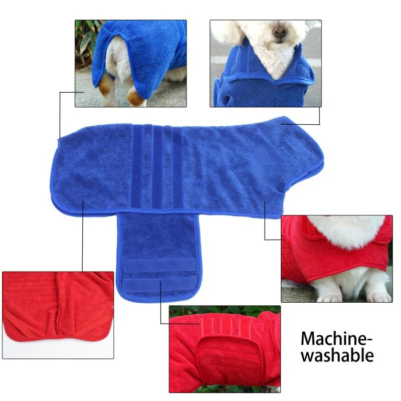 Quick-Dry Microfiber Dog Bathrobe Small To Large Breeds - Absorbent Pet Towel Coat Use Style