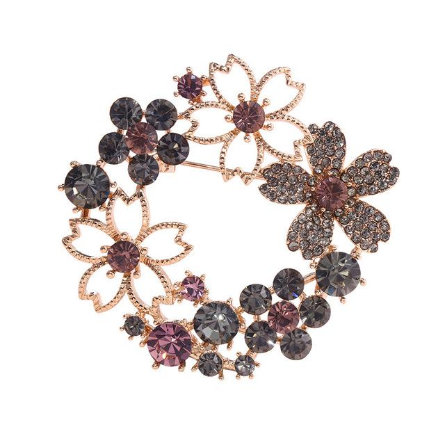 Rhinestone Flower Brooches For Weddings Office Elegant Plant Brooch Pins For Women And Men Jewelry Corsage Pins Broche