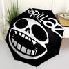 Gorillaz, Totenkopf Automatischer Faltregenschirm Kompakt 8-Rippen-Design, Einzigartiger Stil, Geeignet für den täglichen Gebrauch im Freien, Perfektes Geschenk für Freunde