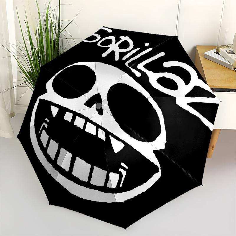 

Gorillaz,Skull Automatic Folding Umbrella Compact 8 rib Design,Unique Style,Suitable for Everyday Outdoor Use,Perfect Gift for Friends