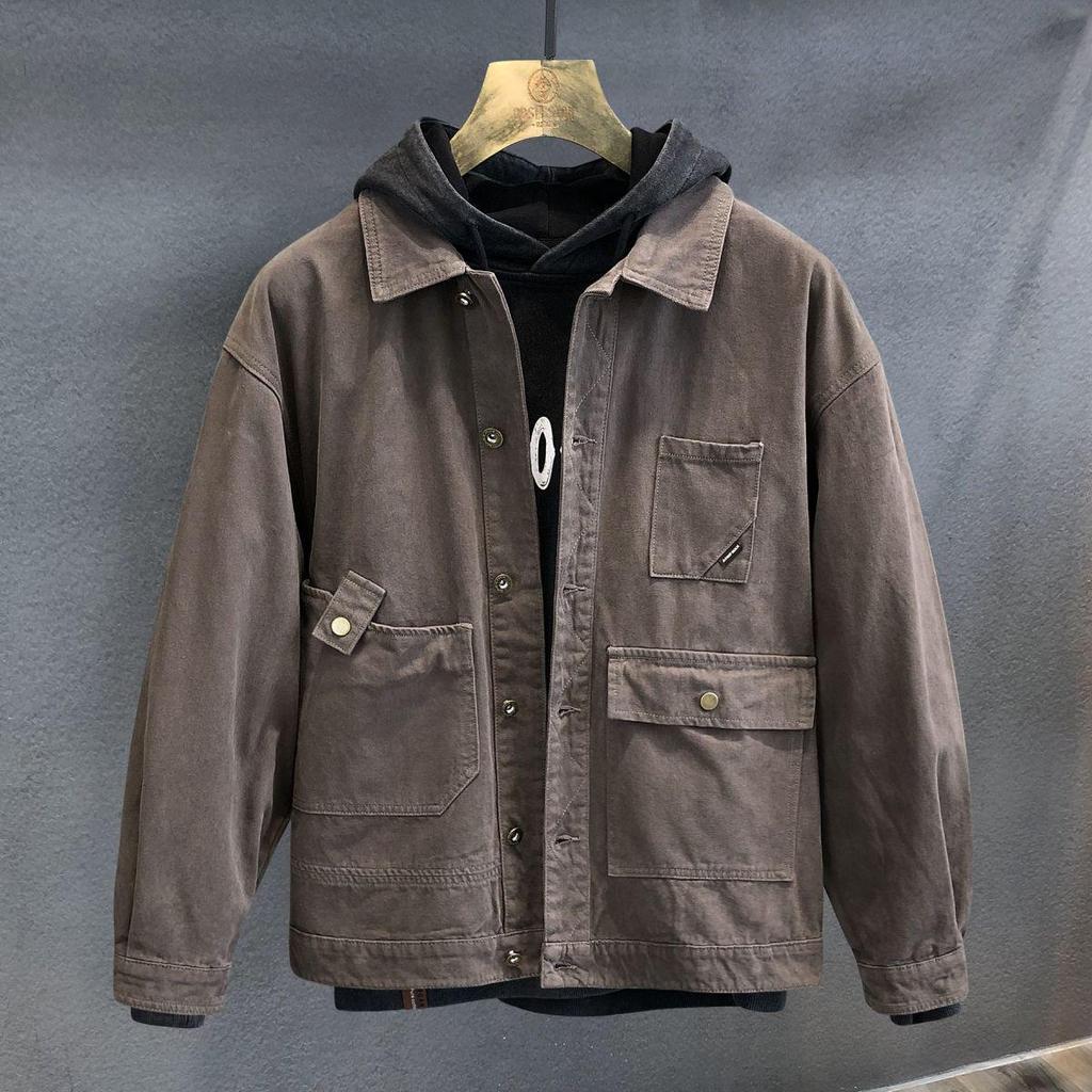 Men's Camouflage Denim Flight Jacket - Loose Korean Style for Spring & Autumn Casual Wear