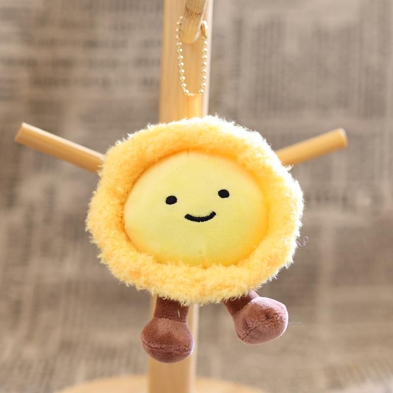 1 Piece Lovely Soft Fried Egg Creative Pendant Toys Cute Egg Tart Sun Doll Keychain Home Decoration Holiday Kids Gift