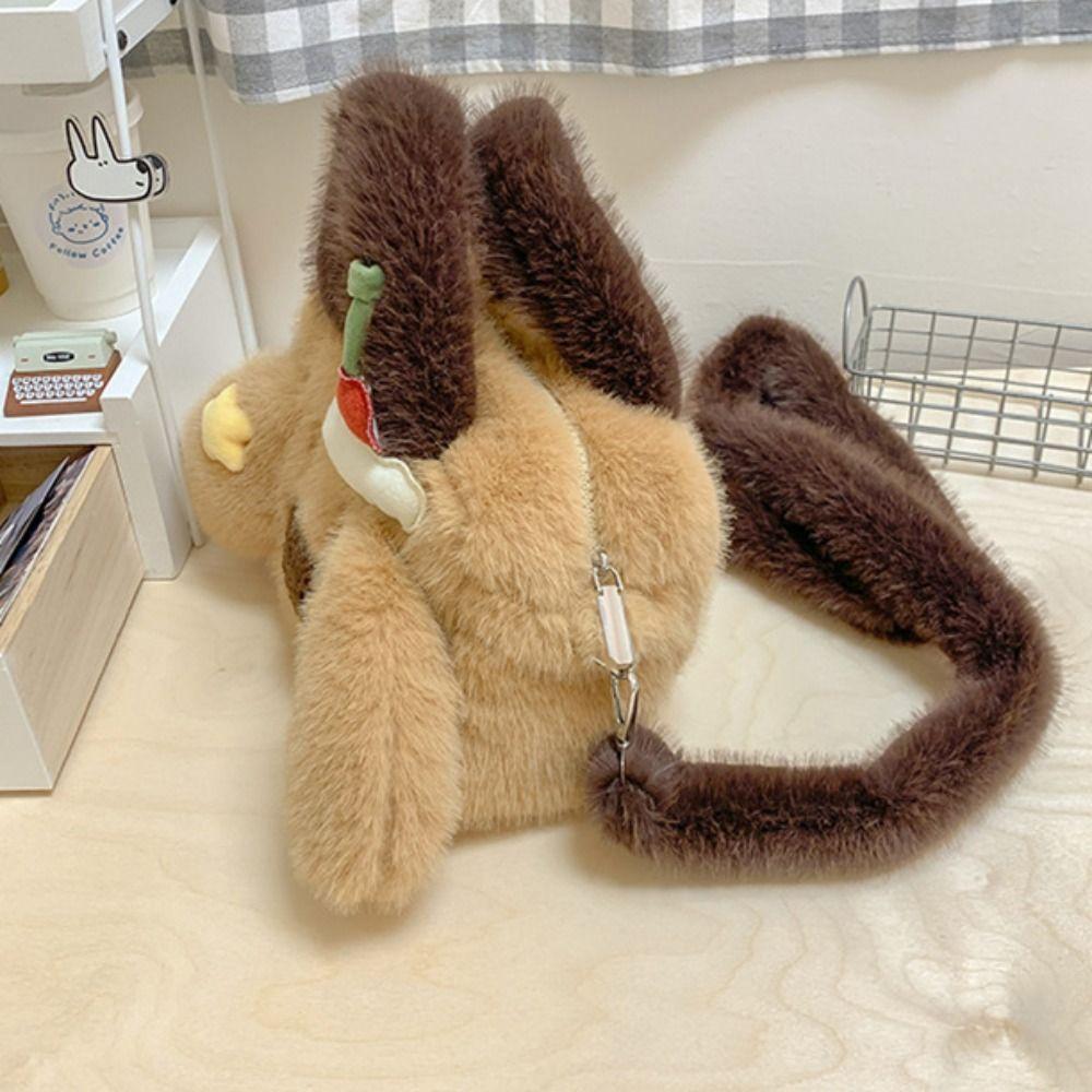 Kawaii Dog Crossbody Bag Lovely Stuffed Animal School Bag Cute Puppy Plush Handbag  Outdoor