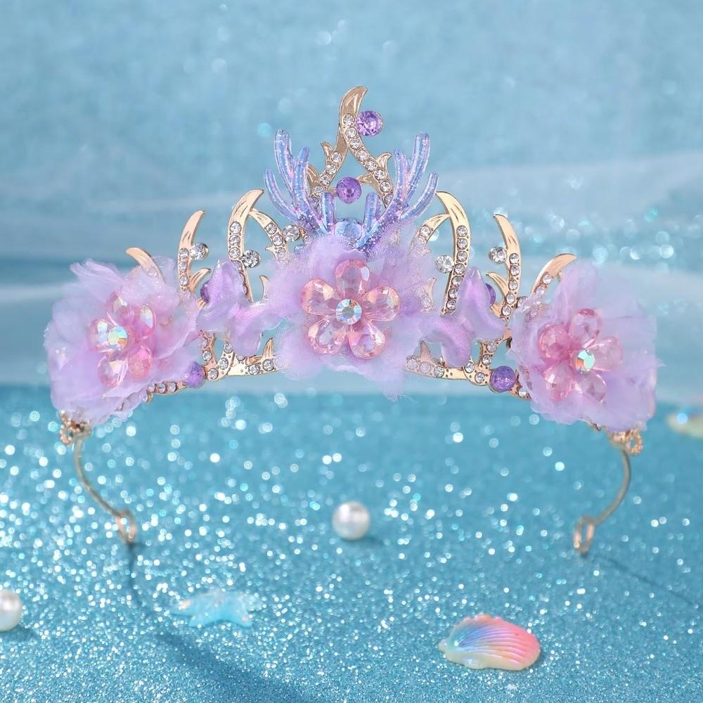 Tiaras Crystal Shell Mermaid Sea Star Crown Tiara Headband  Bride Wedding Hair Accessories