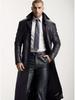 2024 Men's Extended Length PU Leather Jacket with Suit Collar - Casual Spring Fashion