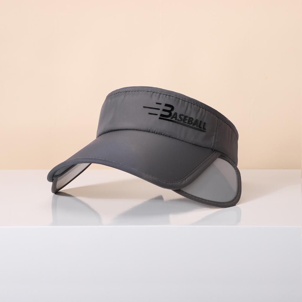 Retractable Pull Plate Offset Printing Letter Sun Hat Men'S And Women'S Quick-Drying Sunshade Running Casual Empty Top Hat
