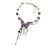 Retro Irregular Beaded Necklace With Butterfly Charm Jewelry Suitable For Daily Outfits