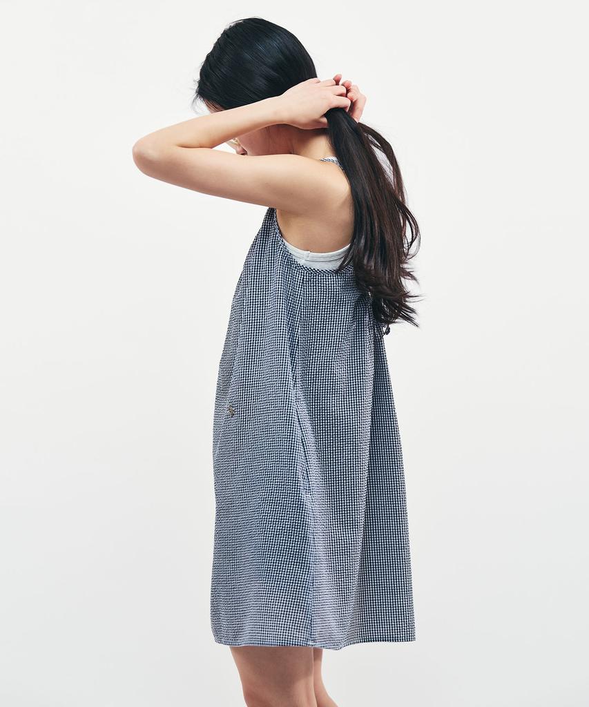 City Breeze Tie-Back Layered Mini Dress_Black
