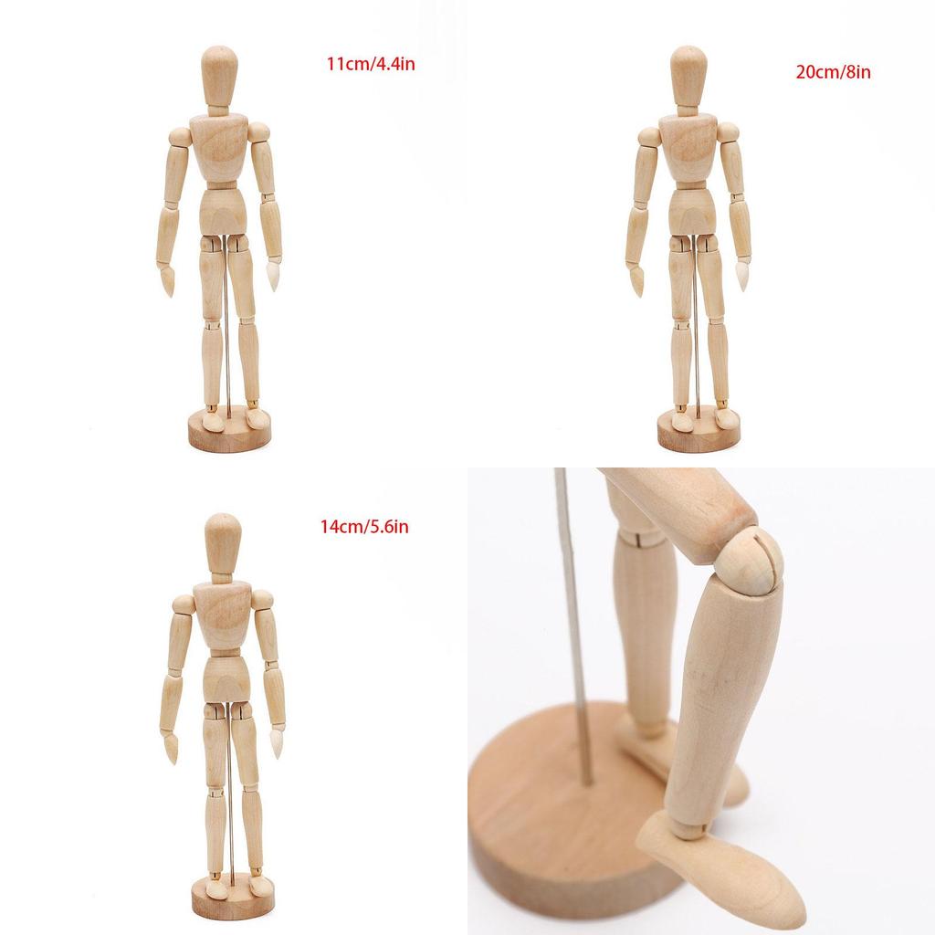 Wooden Human Artist Manikin Drawing Model Unisex Male Female Sketching Tool