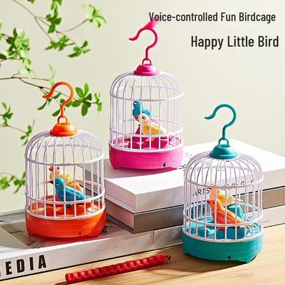 Voice-Controlled Talking Bird Toy with Simulated Birdcage, Repeats & Aids Speech for Kids Aged 1-3