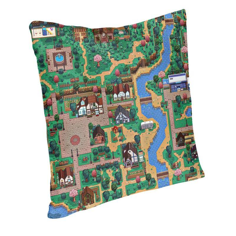 Stardew Valley Town Map Cushion Cover 40x40 Home Decorative 3D Print Video Games Throw Pillow Case for Sofa Two Side