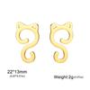 My Shape Cute Cat Stud Earrings for Girls Gifts Animals Lovers Lovely Kitten Earrings Stainless Steel Jewelry for Women Teen