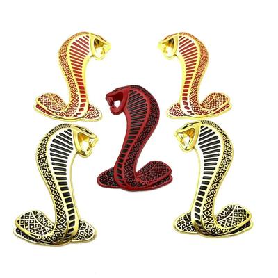 2x Snake Cobra Car Front Grille Emblem Side Fender Badge Rear Trunk Car Stickers Accessories