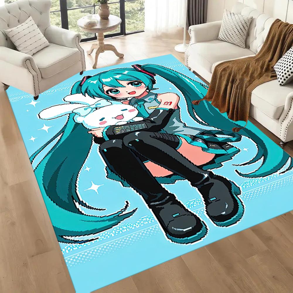 Hatsune Miku Style Square rugs are a great choice for living rooms, bedrooms, home décor, and as gifts.