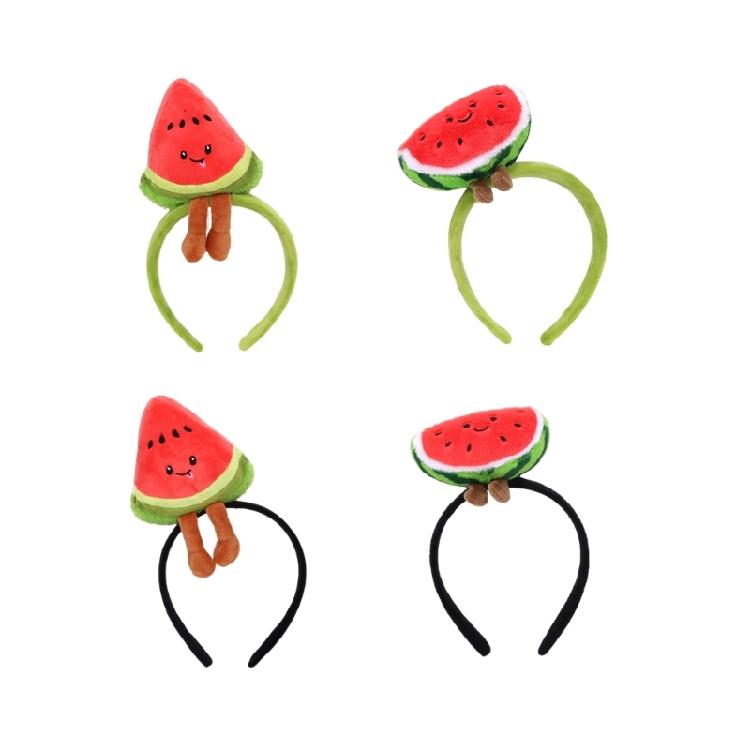 Makeup Hair Headband with Plush Watermelon Accent Soft Costume Accessory Face Washing Hair Hoop for Kids Adults and Event