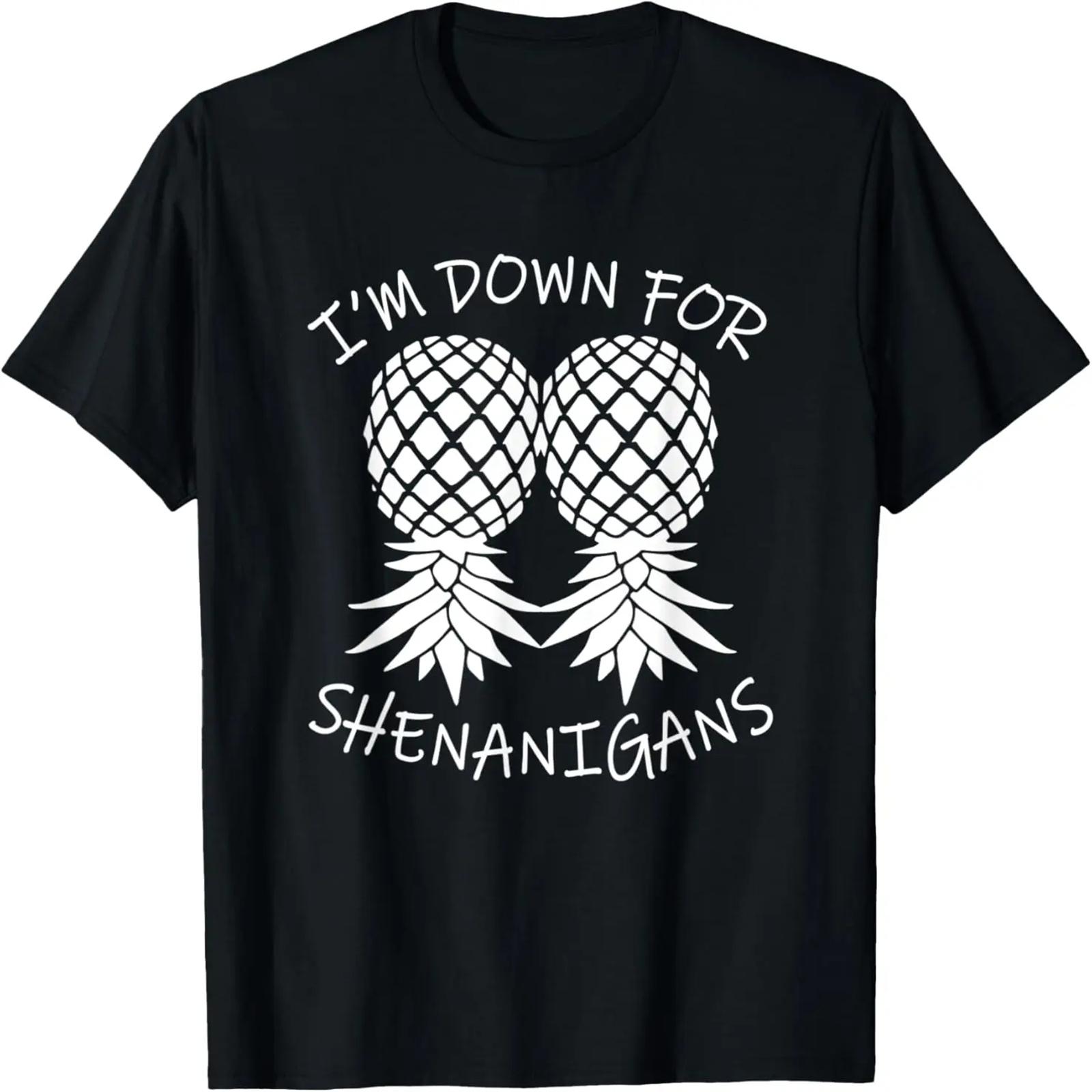 I m Down for Shenanigans Upside Down Pineapple Swinger T-Shirt XXXXXL разноцветный
