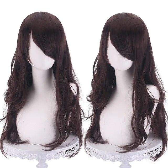 Cosply Wig 70 Cm Red Long Curly Synthetic Wig Anime Halloween Wig Body Lucky Girl Ruby Gillman  Christmas  Party