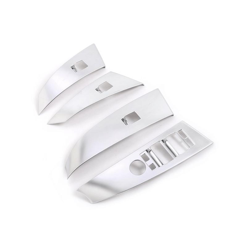 

Для BMW 5 серии E60 2004 2005 2006 ABS Chrome салон автомобиля двери, окна, кнопка подъема, панель, защитная крышка серебряный